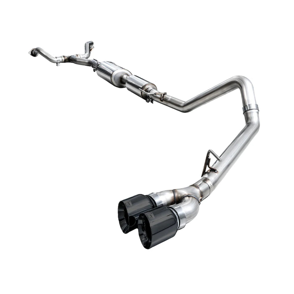 AWE 0FG Exhaust for 3rd Gen Toyota Tundra - Dual Diamond Black Tips - product view 10 - AWE part 3015-33063