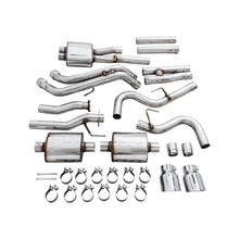 Load image into Gallery viewer, AWE 16-22 Toyota Tacoma 0FG Catback Exhaust w/ BashGuard - Dual Chrome Silver Tips - product view 3 - AWE part 3015-32826