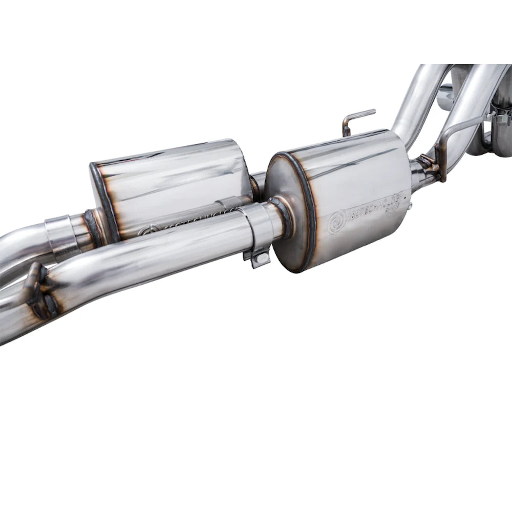 AWE 16-22 Toyota Tacoma 0FG Catback Exhaust w/ BashGuard - Dual Chrome Silver Tips - product view 6 - AWE part 3015-32826
