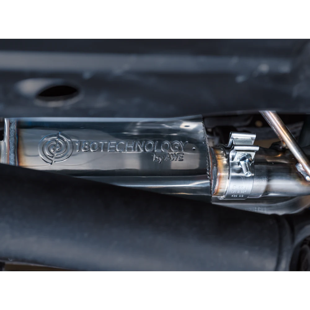 AWE 16-22 Toyota Tacoma 0FG Catback Exhaust w/ BashGuard - Dual Chrome Silver Tips - product view 11 - AWE part 3015-32826