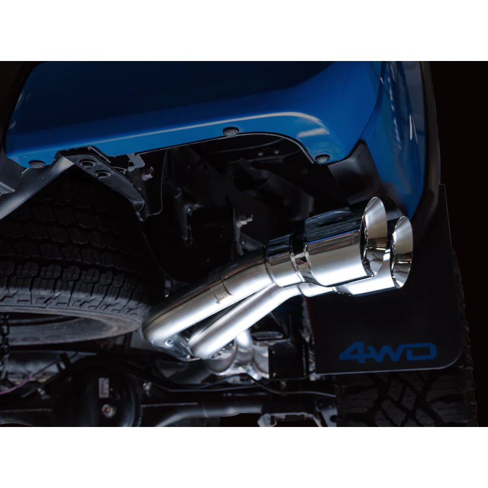AWE 16-22 Toyota Tacoma 0FG Catback Exhaust w/ BashGuard - Dual Chrome Silver Tips - product view 15 - AWE part 3015-32826