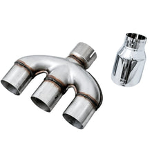 Load image into Gallery viewer, AWE Tuning 17-20 Honda Civic Si 1.5L Turbo Dual-to-Triple Tip Conversion Kit - Chrome Silver Tip - AWE part 3810-52018