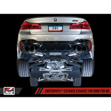 Load image into Gallery viewer, AWE Tuning 18-19 BMW F90 M5 SwitchPatch Cat-Back Exhaust- Black Diamond Tips - product view 2 - AWE part 3025-43066