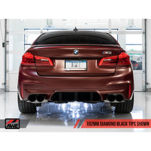 Load image into Gallery viewer, AWE Tuning 18-19 BMW F90 M5 SwitchPatch Cat-Back Exhaust- Black Diamond Tips - product view 3 - AWE part 3025-43066