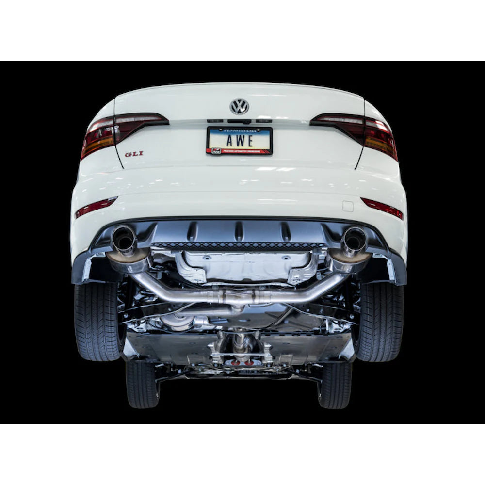 AWE Tuning 18-21 Volkswagen Jetta GLI Mk7 Touring Exhaust - Diamond Black Tips (Fits - product view 2 - AWE part 3015-23062