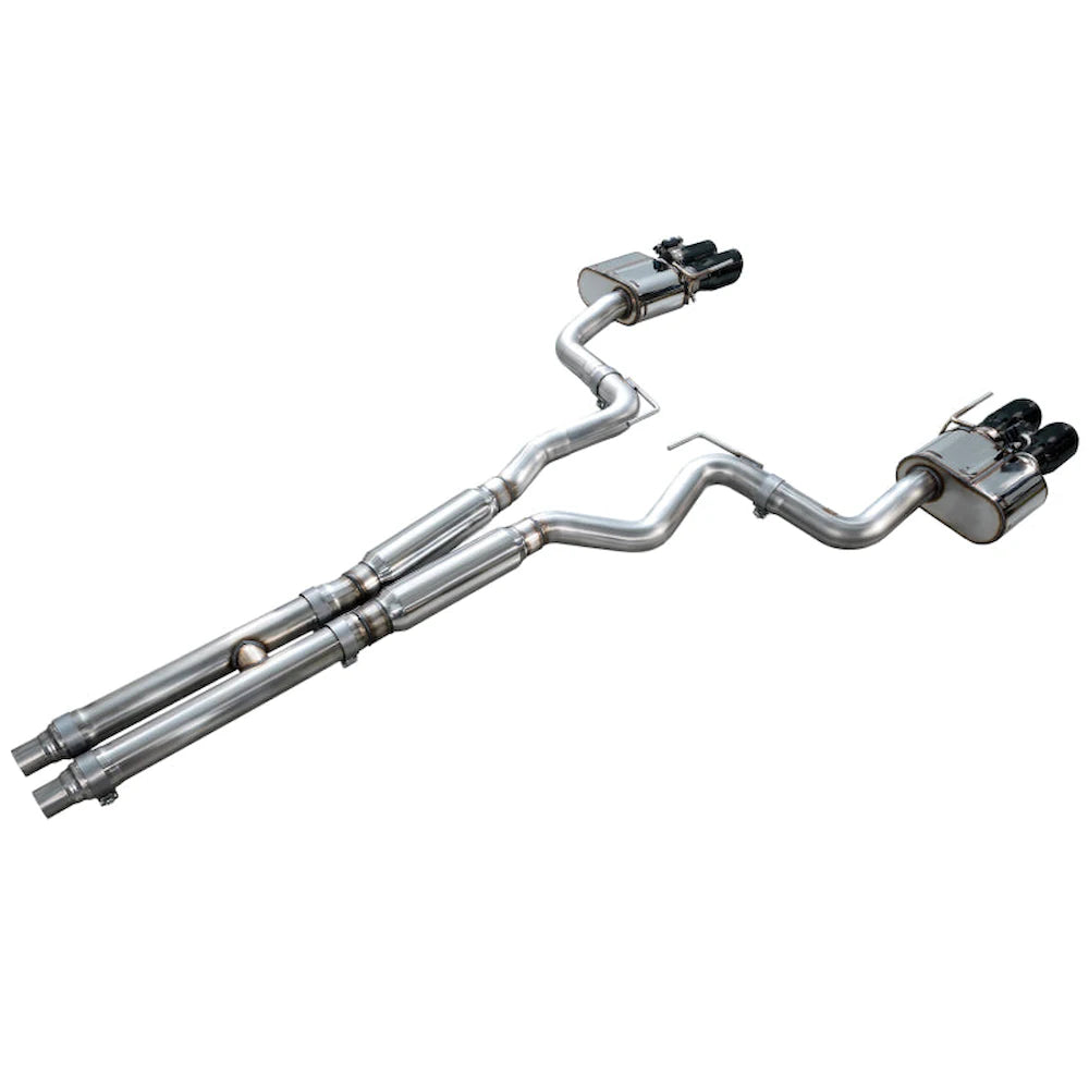 AWE Tuning 18-23 S550 Mustang GT SwitchPath Exhaust - Diamond Black Tips - product view 3 - AWE part 3025-43550