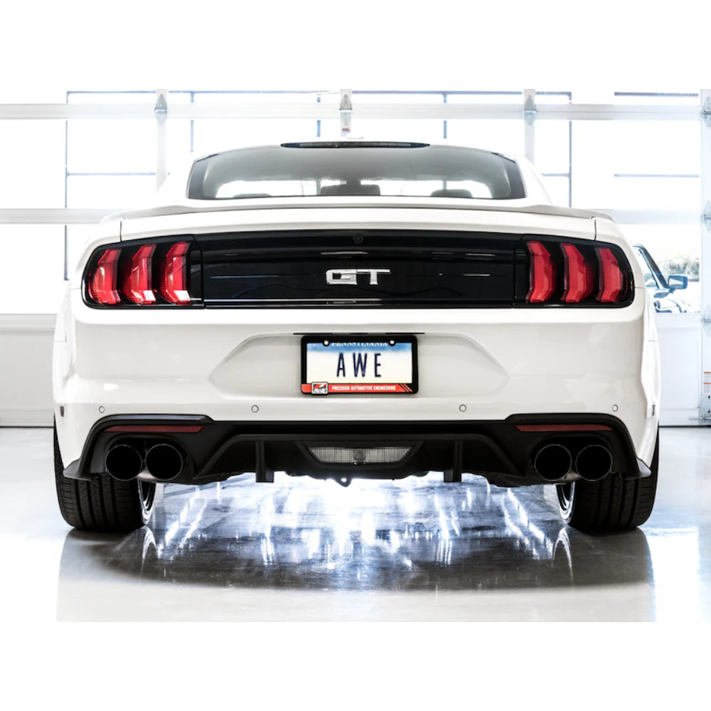 AWE Tuning 18-23 S550 Mustang GT SwitchPath Exhaust - Diamond Black Tips - product view 4 - AWE part 3025-43550