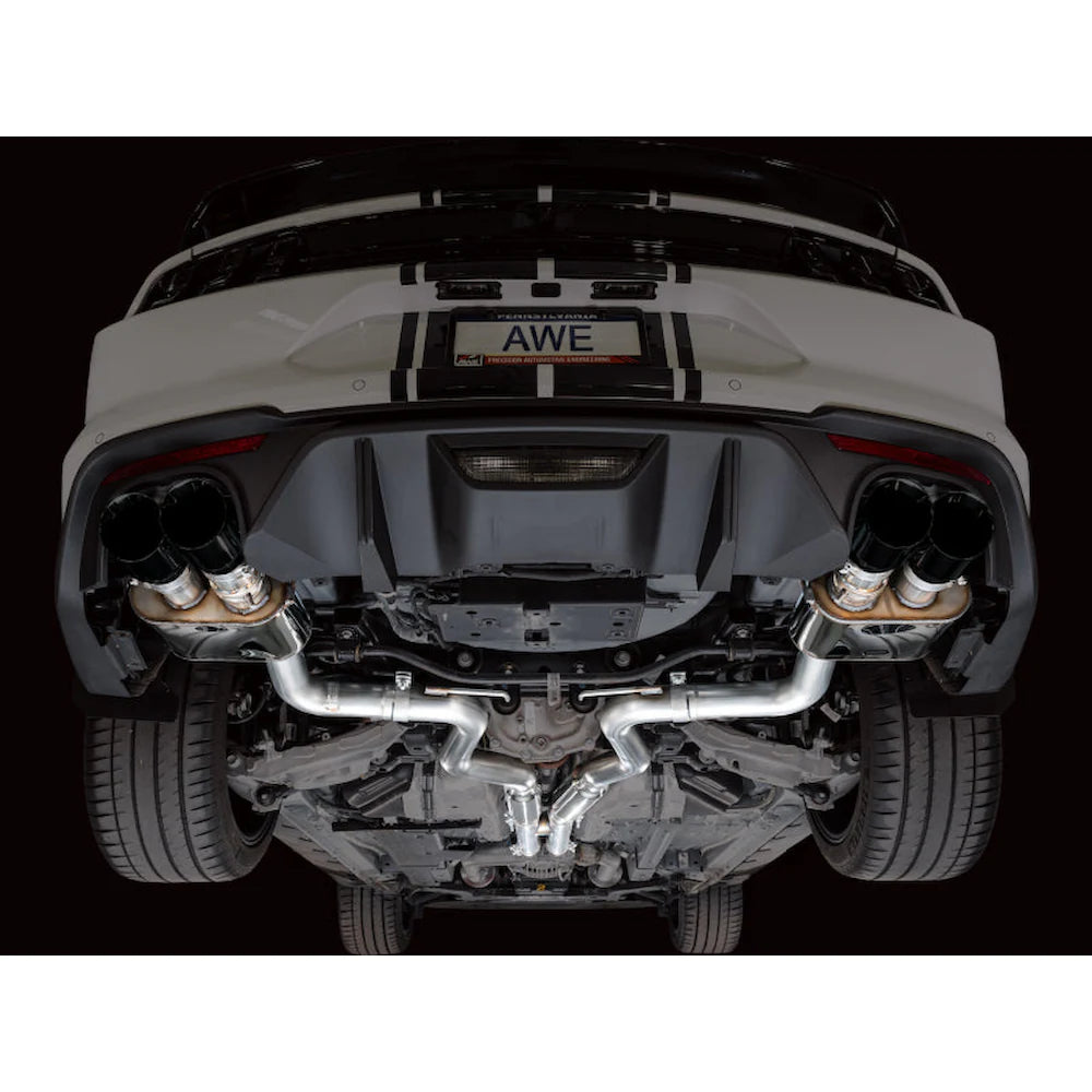 AWE Tuning 18-23 S550 Mustang GT SwitchPath Exhaust - Diamond Black Tips - product view 9 - AWE part 3025-43550