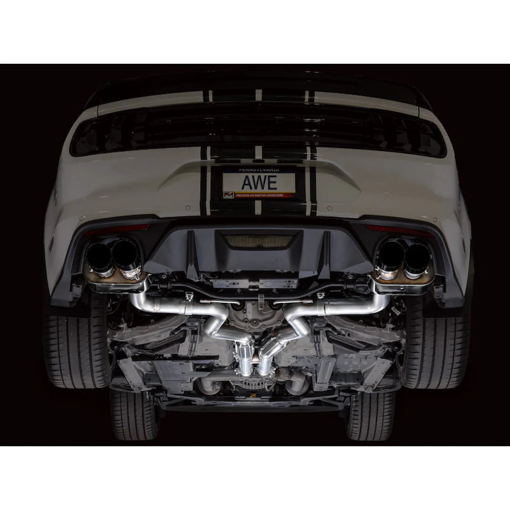 AWE Tuning 18-23 S550 Mustang GT SwitchPath Exhaust - Diamond Black Tips - product view 12 - AWE part 3025-43550
