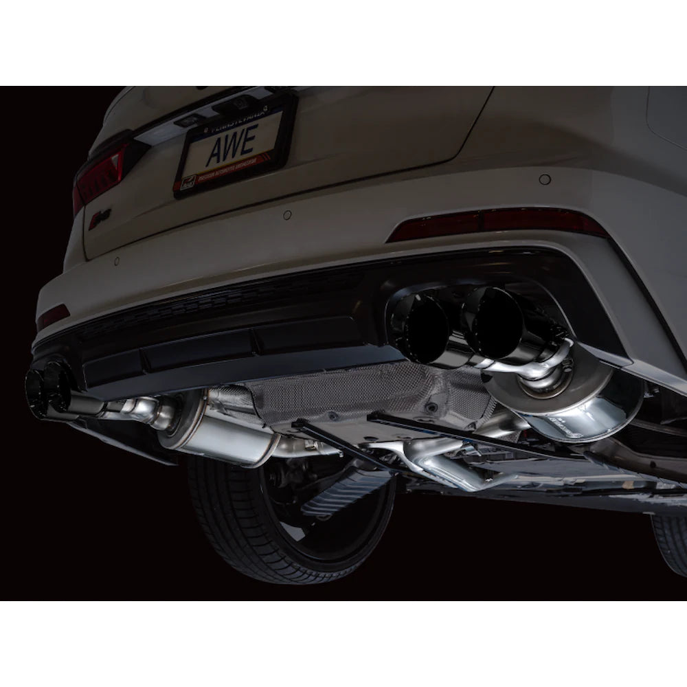 AWE Tuning 19-23 Audi C8 S6/S7 2.9T V6 AWD Touring Edition Exhaust - Diamond Black - product view 2 - AWE part 3015-43107