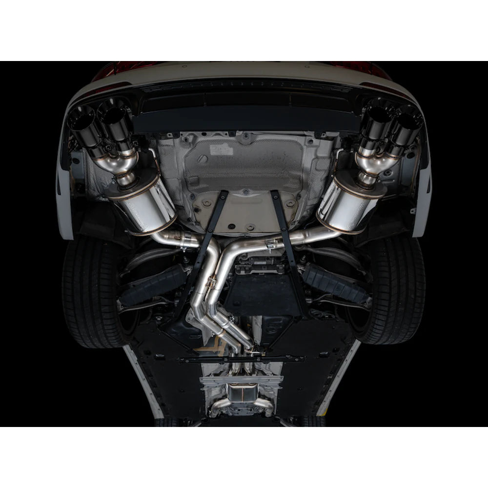 AWE Tuning 19-23 Audi C8 S6/S7 2.9T V6 AWD Touring Edition Exhaust - Diamond Black - product view 4 - AWE part 3015-43107