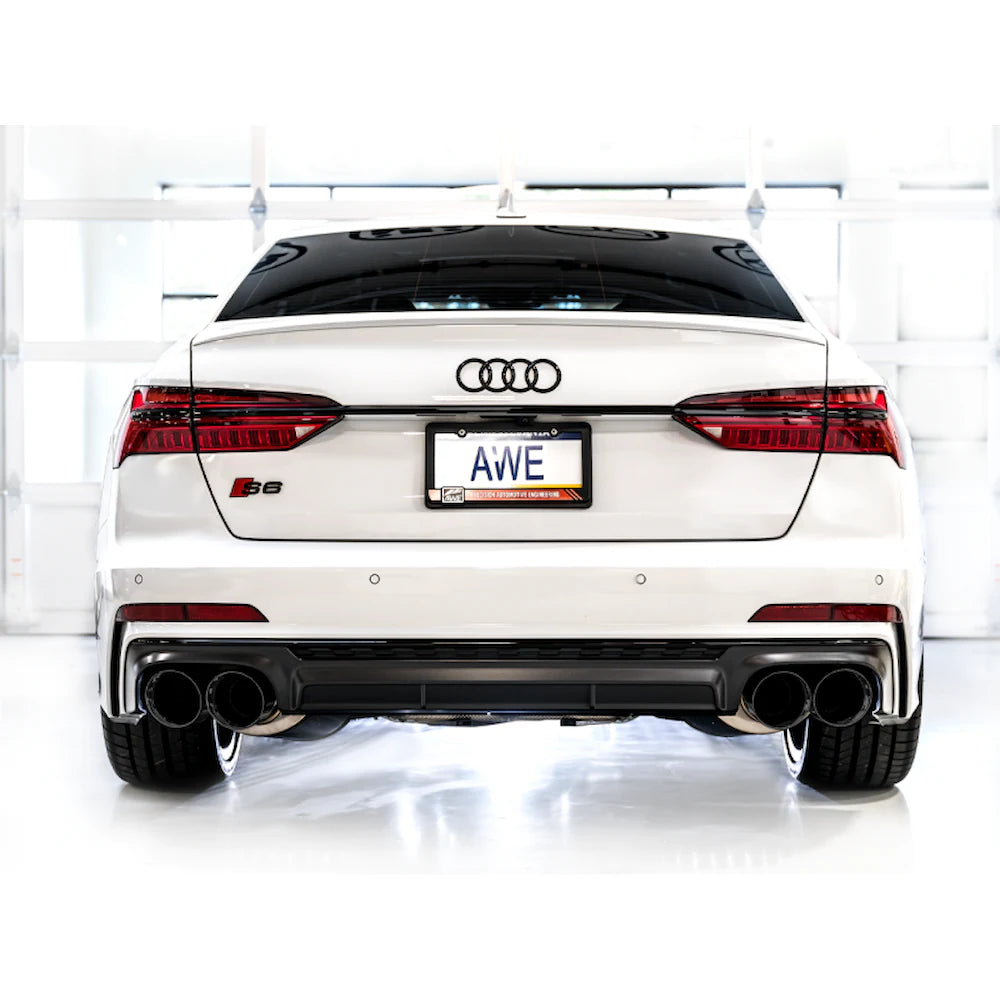 AWE Tuning 19-23 Audi C8 S6/S7 2.9T V6 AWD Touring Edition Exhaust - Diamond Black - product view 6 - AWE part 3015-43107