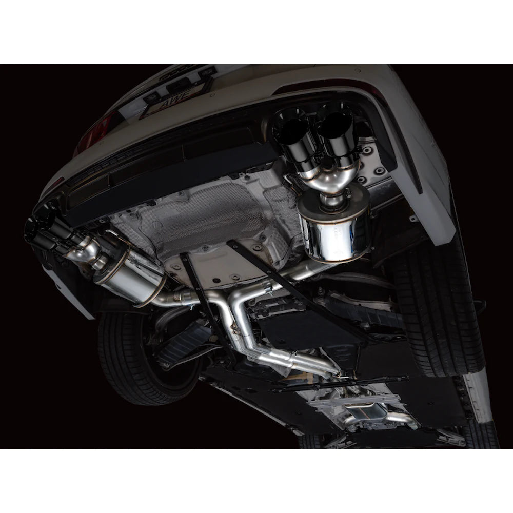 AWE Tuning 19-23 Audi C8 S6/S7 2.9T V6 AWD Touring Edition Exhaust - Diamond Black - product view 7 - AWE part 3015-43107