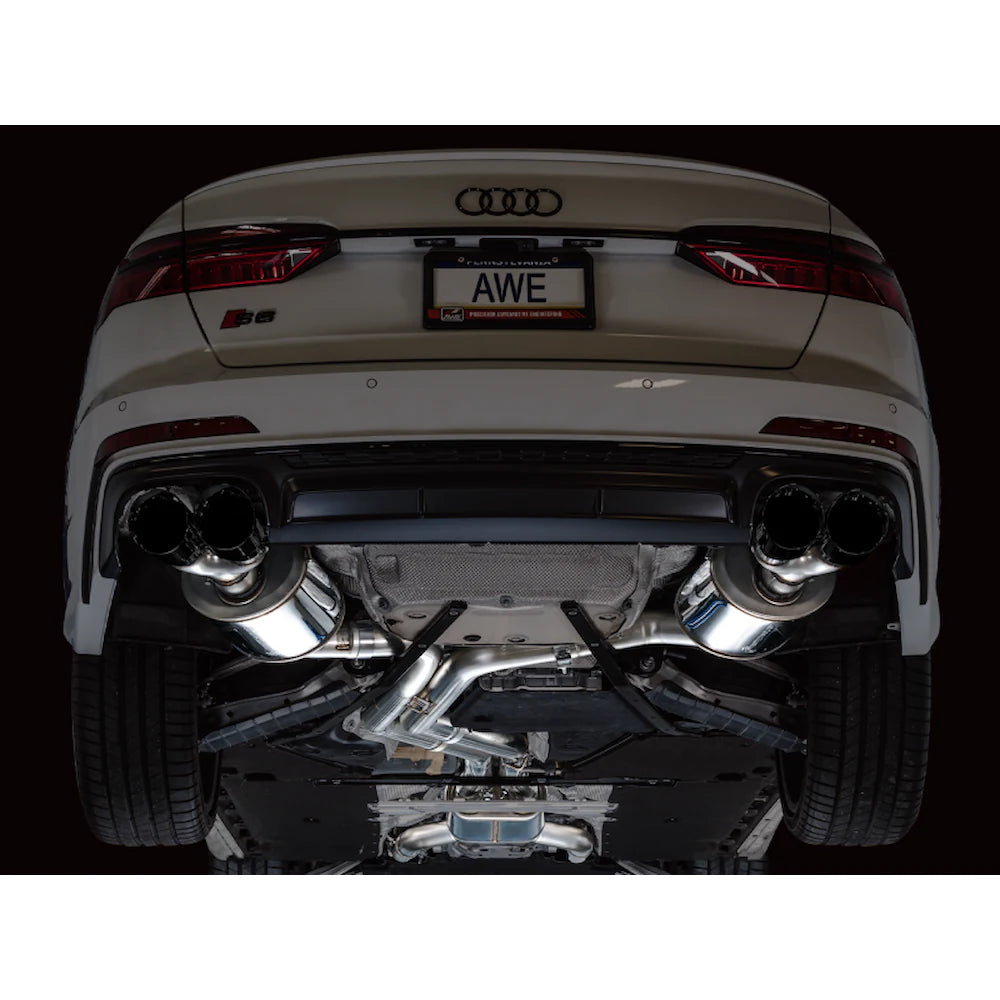 AWE Tuning 19-23 Audi C8 S6/S7 2.9T V6 AWD Touring Edition Exhaust - Diamond Black - product view 9 - AWE part 3015-43107