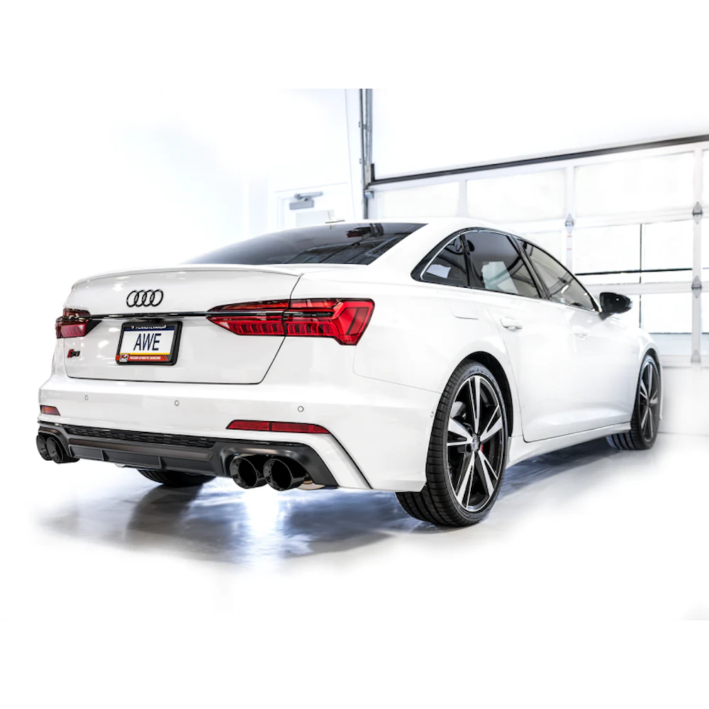 AWE Tuning 19-23 Audi C8 S6/S7 2.9T V6 AWD Touring Edition Exhaust - Diamond Black - product view 11 - AWE part 3015-43107