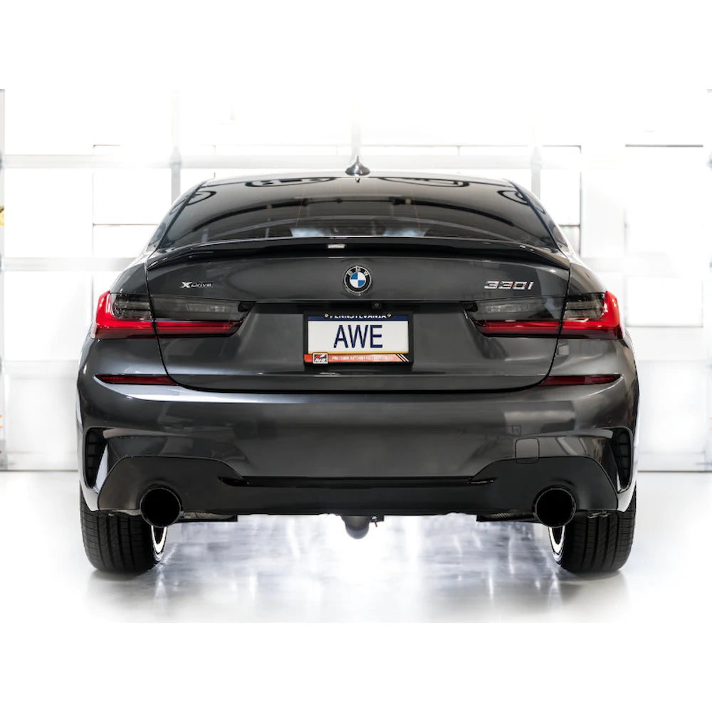 AWE 19-23 BMW 330i / 21-23 BMW 430i Base G2X Track Edition Axle Back Exhaust - Diamond - product view 2 - AWE part 3020-33429