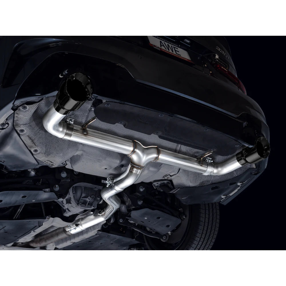 AWE 19-23 BMW 330i / 21-23 BMW 430i Base G2X Track Edition Axle Back Exhaust - Diamond - product view 8 - AWE part 3020-33429