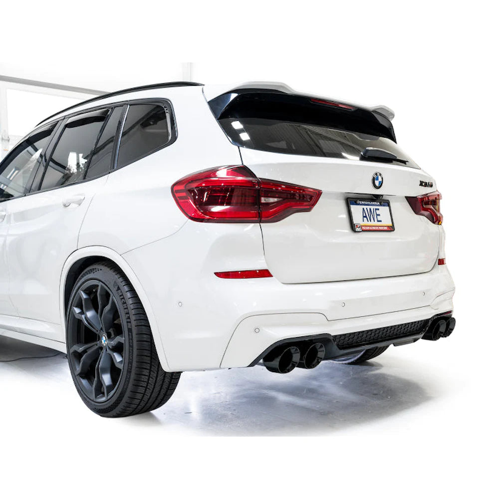 AWE Tuning 20-25 BMW X3 M/M Comp (F97) AWD SwitchPath Axle-Back Exhaust - Diamond - product view 4 - AWE part 3025-43301
