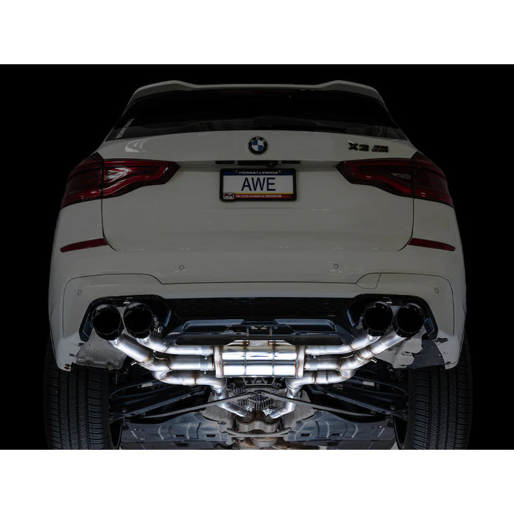 AWE Tuning 20-25 BMW X3 M/M Comp (F97) AWD SwitchPath Axle-Back Exhaust - Diamond - product view 11 - AWE part 3025-43301