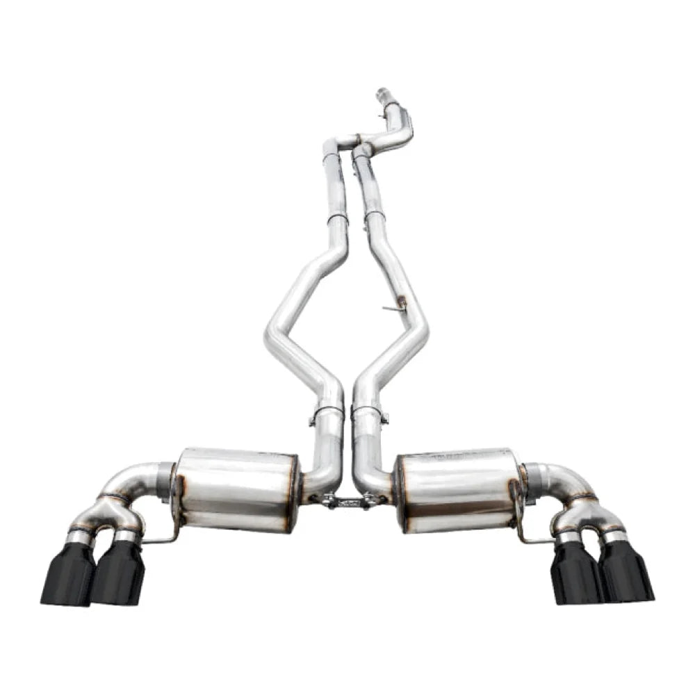 AWE Tuning 2019+ BMW M340i (G20) Non-Resonated Touring Edition Exhaust - Quad Diamond - product view 3 - AWE part 3015-43156