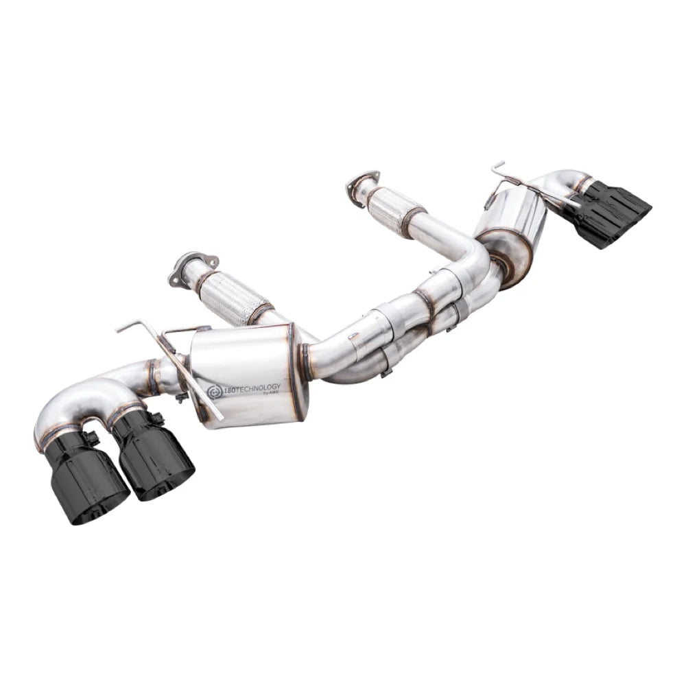 AWE Tuning 2020 Chevrolet Corvette (C8) Touring Edition Exhaust - Quad Diamond Black Tips - AWE part 3015-43159