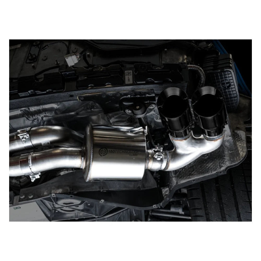 AWE Tuning 2020 Chevrolet Corvette (C8) Touring Edition Exhaust - Quad Diamond Black - product view 3 - AWE part 3015-43159