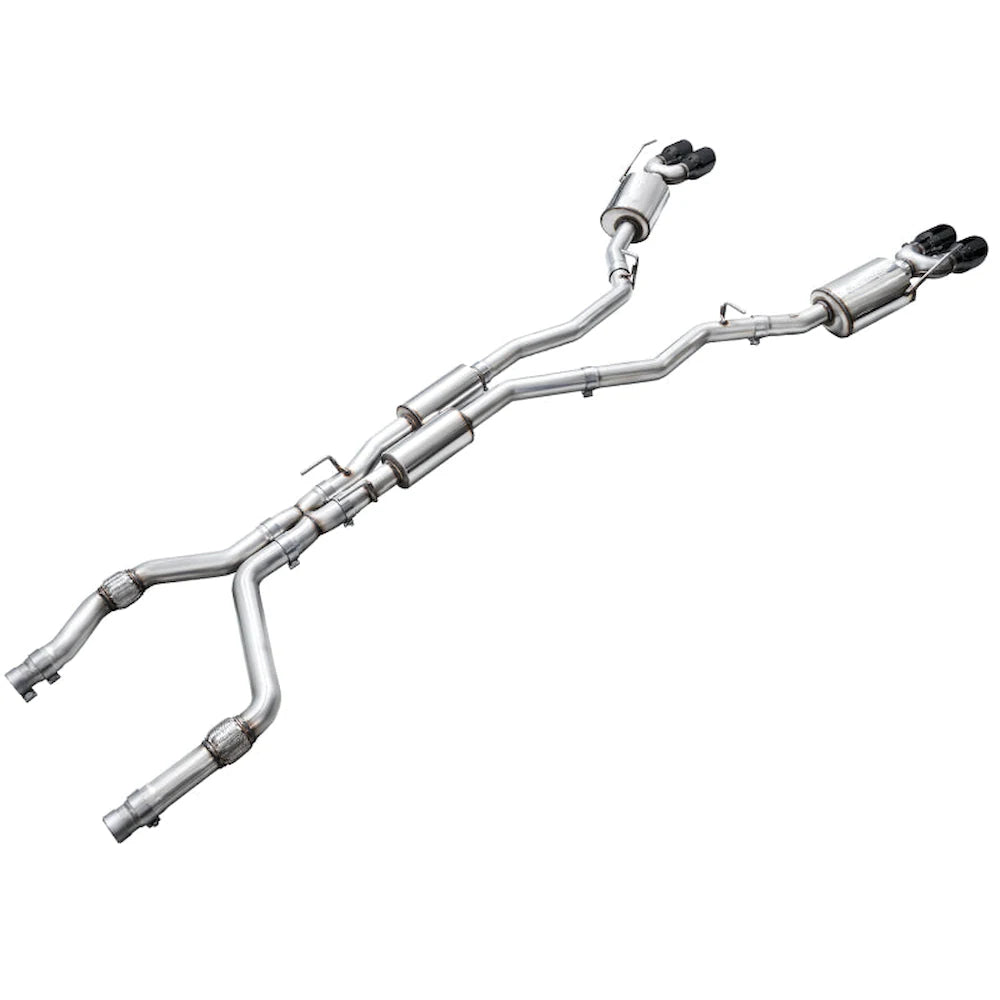AWE Tuning 2020+ Ford Explorer ST Touring Edition Exhaust w/ Diamond Black Tips - product view 3 - AWE part 3015-43625