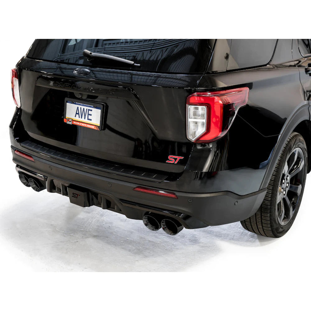 AWE Tuning 2020+ Ford Explorer ST Touring Edition Exhaust w/ Diamond Black Tips - product view 6 - AWE part 3015-43625