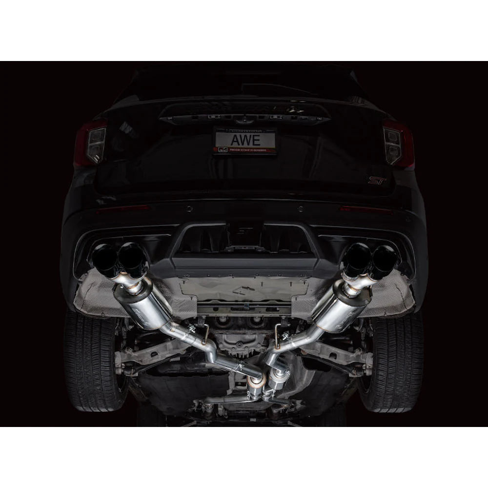 AWE Tuning 2020+ Ford Explorer ST Touring Edition Exhaust w/ Diamond Black Tips - product view 15 - AWE part 3015-43625