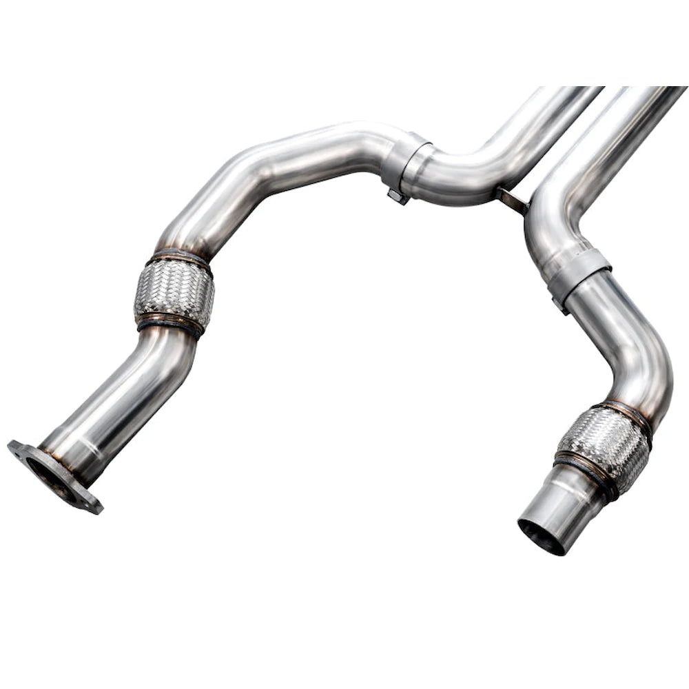 AWE Tuning 2021+ Cadillac CT4-V Blackwing SwitchPath Exhaust - Chrome Silver Tips - product view 7 - AWE part 3025-42436