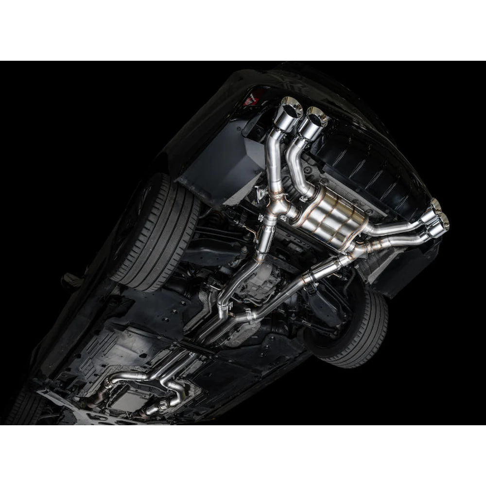 AWE Tuning 2021+ Cadillac CT4-V Blackwing SwitchPath Exhaust - Chrome Silver Tips - product view 13 - AWE part 3025-42436