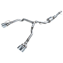 Load image into Gallery viewer, AWE Tuning 0FG Catback Split Rear Exit Exhaust for 2021+ Chevrolet Tahoe / GMC Yukon 5.3L - 4.5" Quad Chrome Silver Tips - AWE part 3015-42006