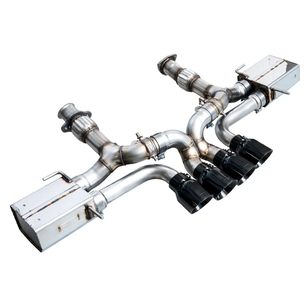 AWE 2023 C8 Corvette Z06 SwitchPath Cat-Back Exhaust - Diamond Black Tips - product view 3 - AWE part 3025-43906