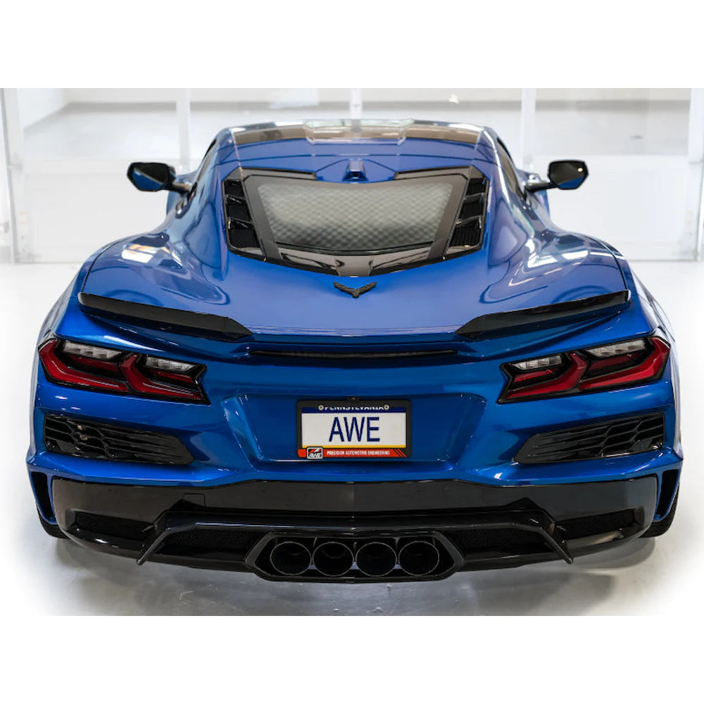 AWE 2023 C8 Corvette Z06 SwitchPath Cat-Back Exhaust - Diamond Black Tips - product view 4 - AWE part 3025-43906