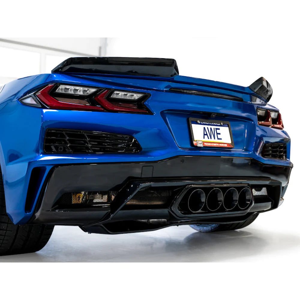 AWE 2023 C8 Corvette Z06 SwitchPath Cat-Back Exhaust - Diamond Black Tips - product view 9 - AWE part 3025-43906