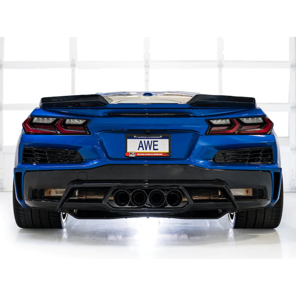 AWE 2023 C8 Corvette Z06 SwitchPath Cat-Back Exhaust - Diamond Black Tips - product view 11 - AWE part 3025-43906