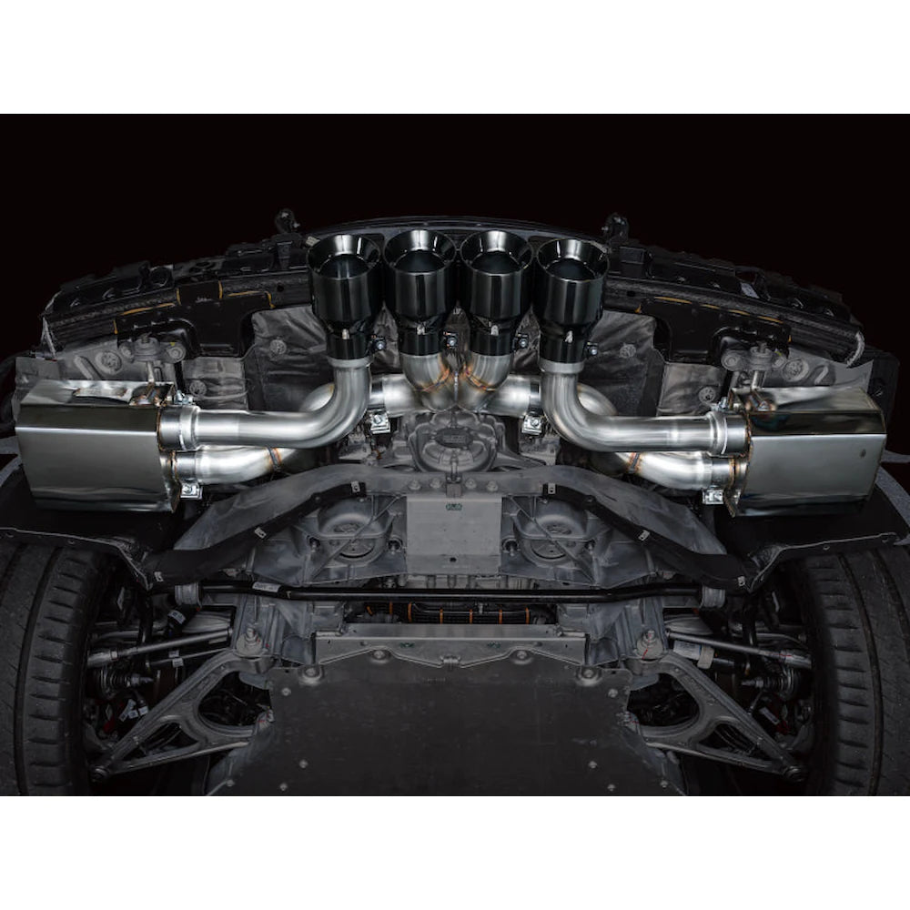 AWE 2023 C8 Corvette Z06 SwitchPath Cat-Back Exhaust - Diamond Black Tips - product view 13 - AWE part 3025-43906