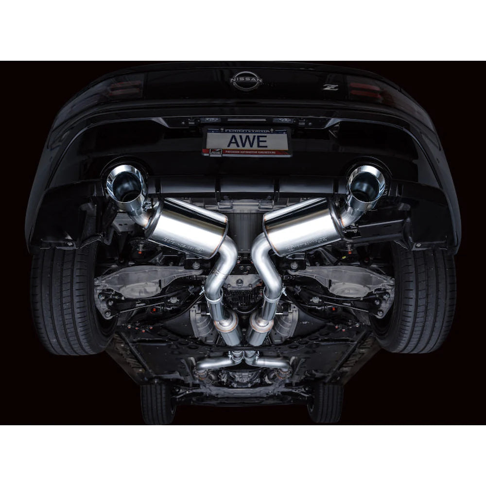 AWE 2023 Nissan Z RZ34 RWD Touring Edition Catback Exhaust System w/ Chrome Silver - product view 3 - AWE part 3015-32400