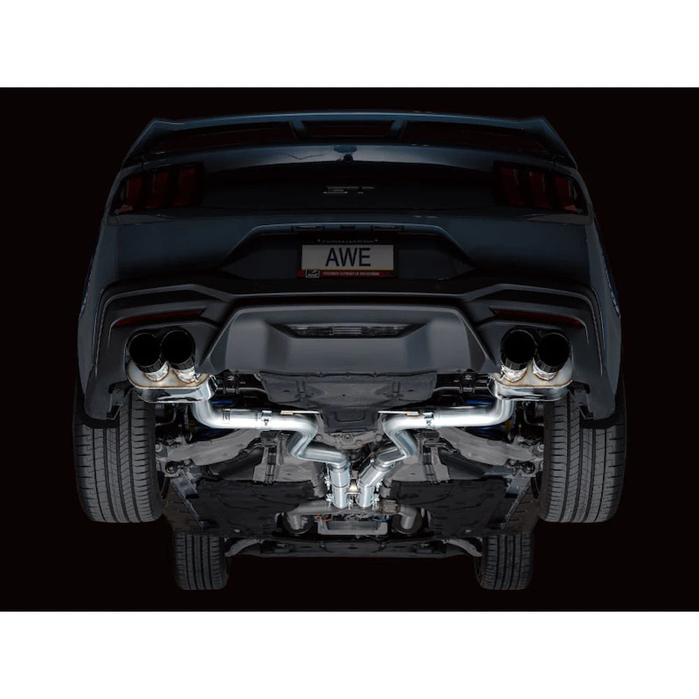 AWE 2024 Ford Mustang GT Fastback S650 RWD SwitchPath Catback Exhaust w/ Quad Diamond - product view 8 - AWE part 3025-43650