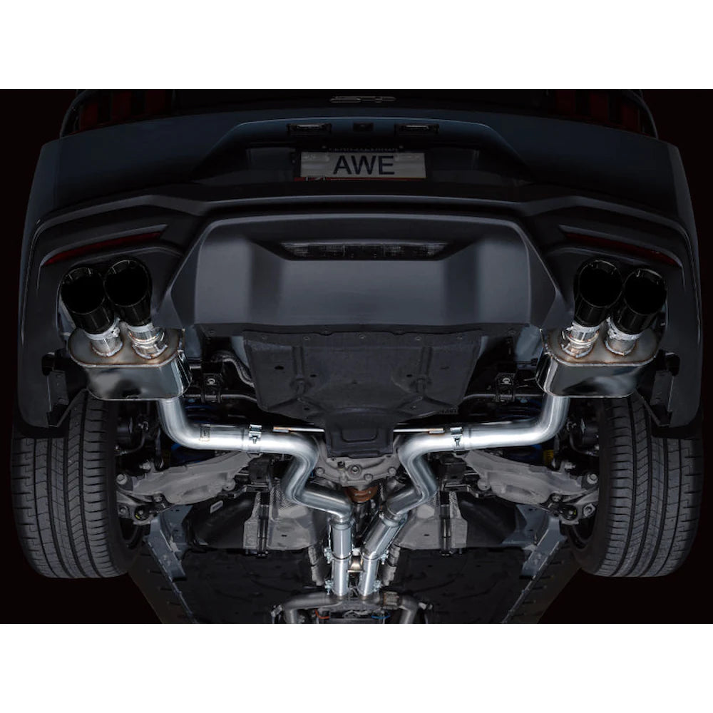 AWE 2024 Ford Mustang GT Fastback S650 RWD SwitchPath Catback Exhaust w/ Quad Diamond - product view 10 - AWE part 3025-43650