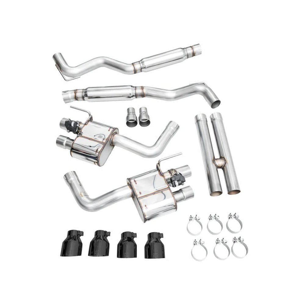 AWE 2024 Ford Mustang GT Fastback S650 RWD SwitchPath Catback Exhaust w/ Quad Diamond - product view 15 - AWE part 3025-43650
