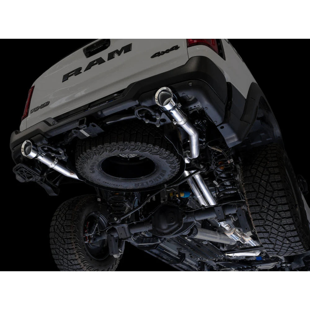 AWE Tuning 2025+ RAM 1500 RHO 3.0 I6 TT 0FG Dual Rear Exit Cat-Back Exhaust - Chrome - product view 10 - AWE part 3015-32630