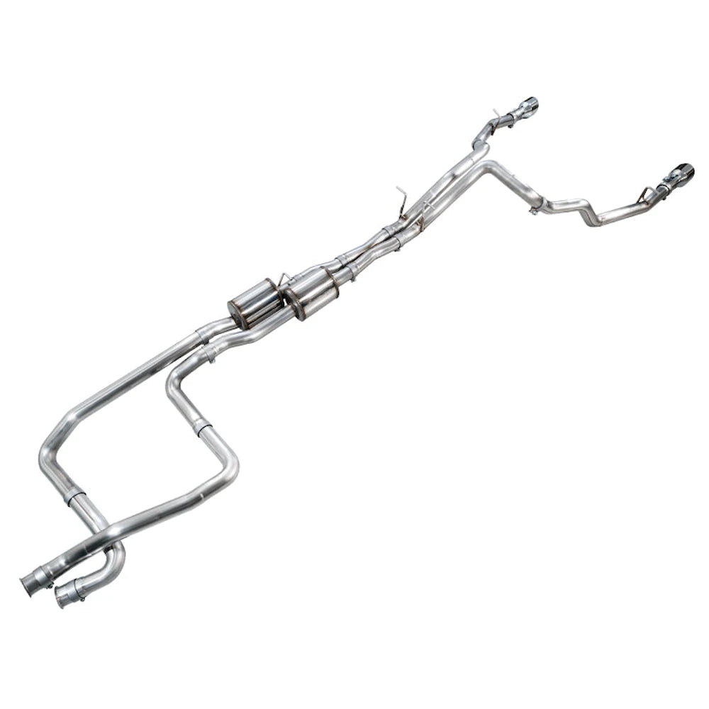 AWE Tuning 2025+ RAM 1500 RHO 3.0 I6 TT 0FG Dual Rear Exit Cat-Back Exhaust - Chrome - product view 11 - AWE part 3015-32630