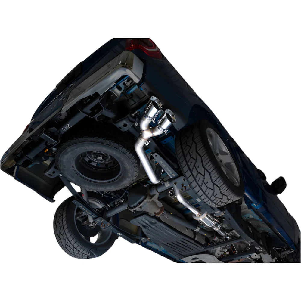 AWE 21-25 Ford F150 (14th Gen Reg Cab) Cat-Back Exhaust - 4.5in Dual Side Exit Chrome - product view 11 - AWE part 3015-32145