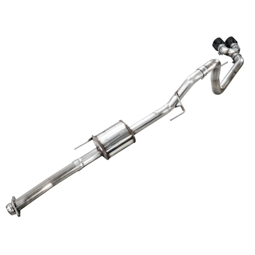 AWE 21-25 Ford F150 (14th Gen Reg Cab) Cat-Back Exhaust - 4.5in Dual Side Exit Diamond - product view 5 - AWE part 3015-33145