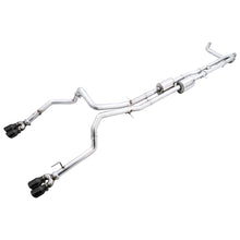 Load image into Gallery viewer, AWE Tuning 22-23 GMC Sierra 1500 AT4X 6.2L 0FG Catback Split Dual (Flat Bumper) - Diamond Black Tips - AWE part 3015-43284