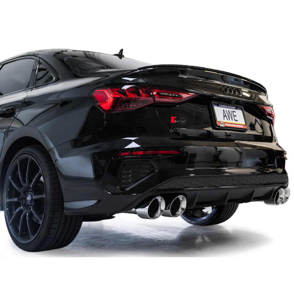 AWE 22-24 Audi 8Y S3 Touring Edition Exhaust - Chrome Silver Tips - product view 6 - AWE part 3015-42897