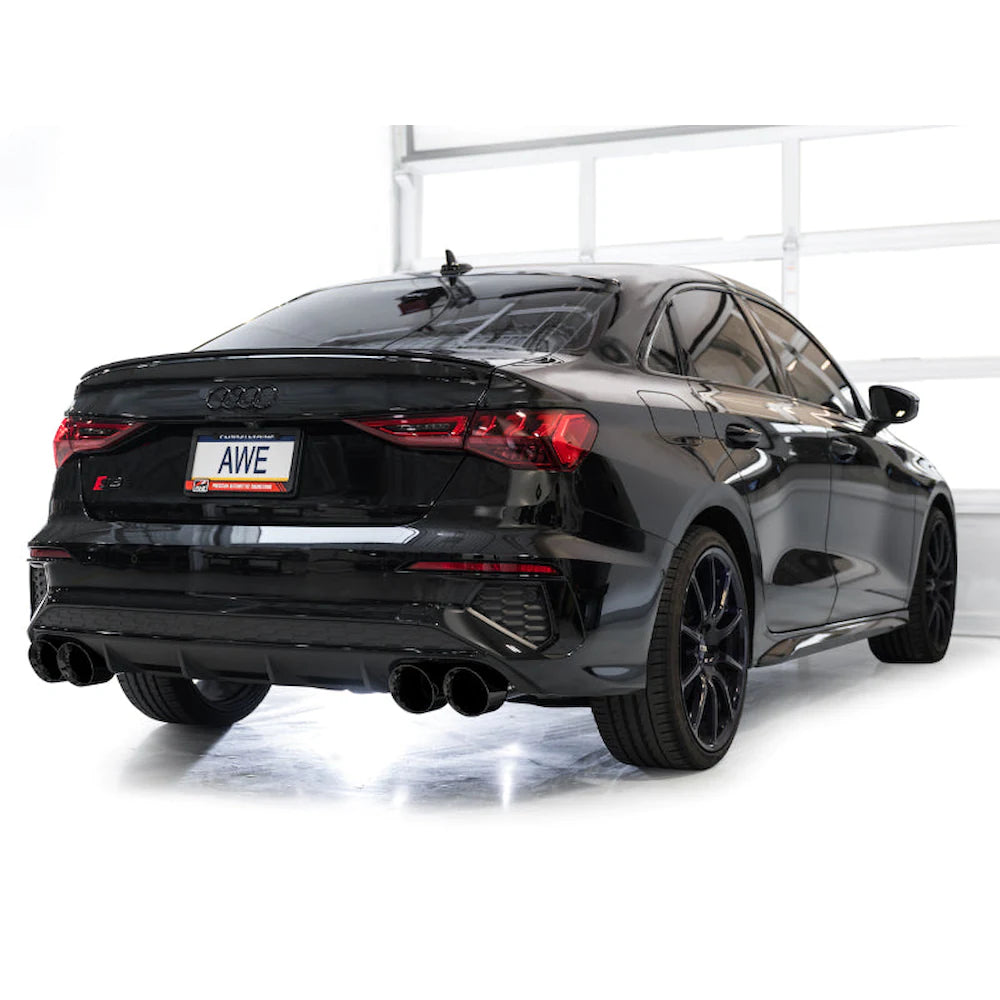 AWE 22-24 Audi 8Y S3 Touring Edition Exhaust - Diamond Black Tips - product view 6 - AWE part 3015-43897