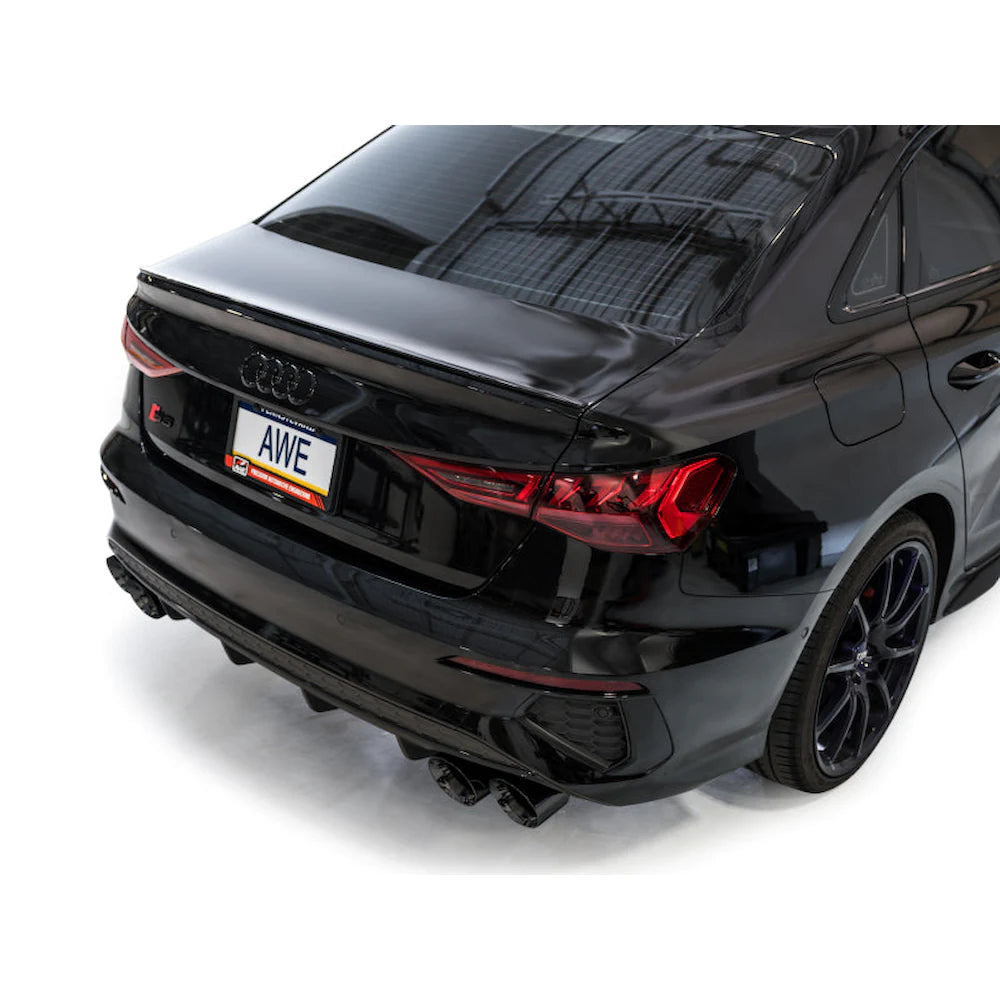 AWE 22-24 Audi 8Y S3 Touring Edition Exhaust - Diamond Black Tips - product view 8 - AWE part 3015-43897