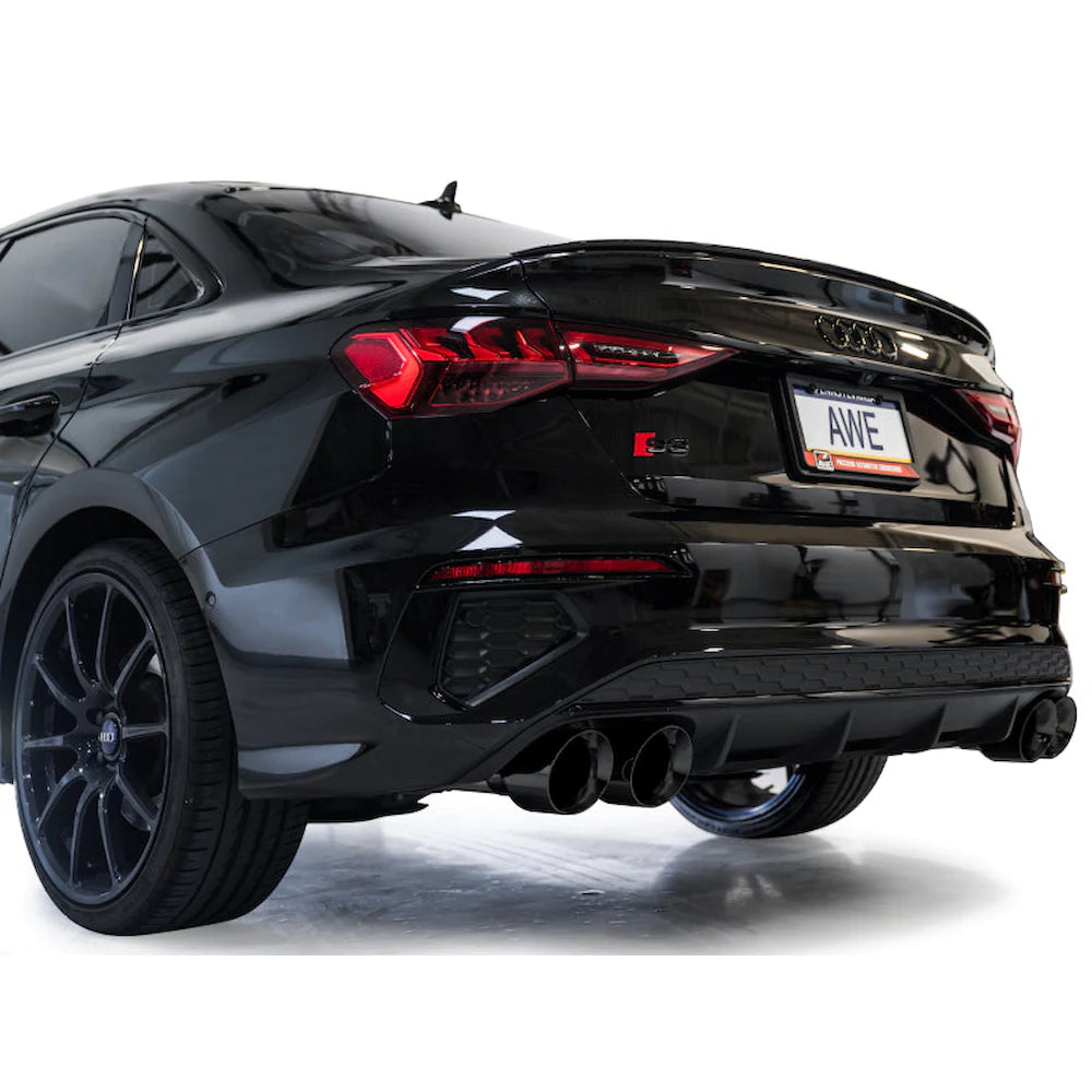 AWE 22-24 Audi 8Y S3 Touring Edition Exhaust - Diamond Black Tips - product view 9 - AWE part 3015-43897